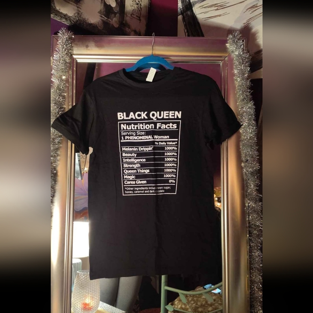 Black Graphic Tee with White Text